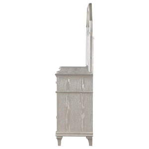 Evangeline 9-drawer Dresser with Mirror - Silver Oak