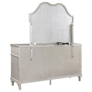 Evangeline 9-drawer Dresser with Mirror - Silver Oak