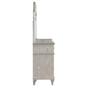 Evangeline 9-drawer Dresser with Mirror - Silver Oak