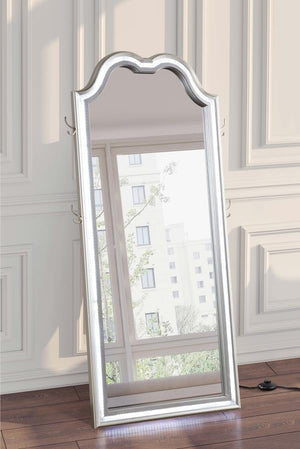 Evangeline Full Length LED Light Floor Mirror - Silver Oak