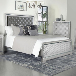 Eleanor Wood Queen Panel Bed - Metallic Mercury