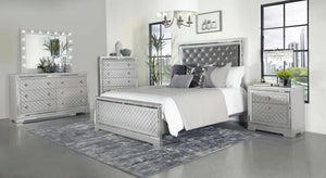 Eleanor Wood Queen Panel Bed - Metallic Mercury