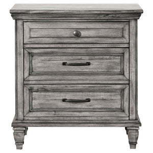 Avenue 3-drawer Nightstand - Weathered Grey (Discontinued)
