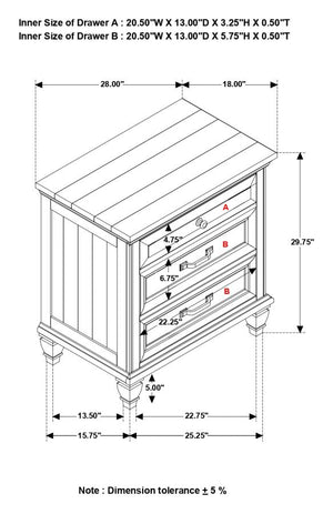 Avenue 3-drawer Nightstand - Weathered Grey (Discontinued)