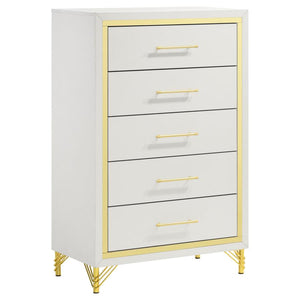 Lucia 5-drawer Bedroom Chest of Drawers - White