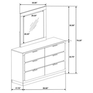Caraway 6-drawer Dresser with Mirror - Black