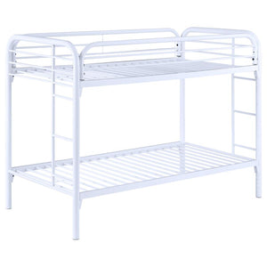 Morgan Metal Twin Over Twin Bunk Bed - White