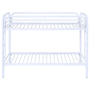 Morgan Metal Twin Over Twin Bunk Bed - White