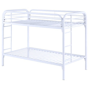 Morgan Metal Twin Over Twin Bunk Bed - White