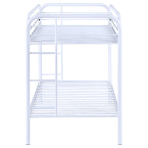 Morgan Metal Twin Over Twin Bunk Bed - White