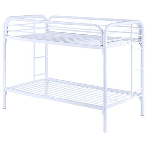 Morgan Metal Twin Over Twin Bunk Bed - White