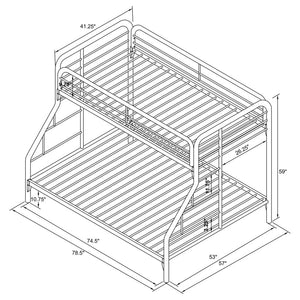 Morgan Metal Twin Over Full Bunk Bed - Black