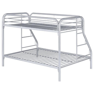 Morgan Metal Twin Over Full Bunk Bed - Silver