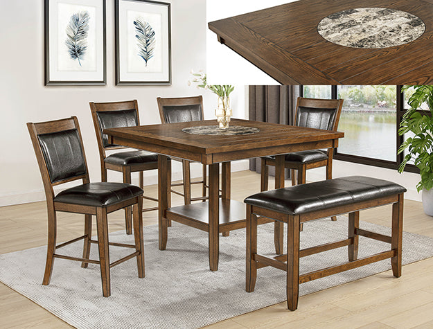 Fulton Counter Height Dining Set - Brown/Espresso