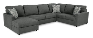 Edenfield 3-Piece Sectional with LAF Chaise - Charcoal