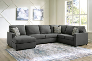 Edenfield 3-Piece Sectional with LAF Chaise - Charcoal