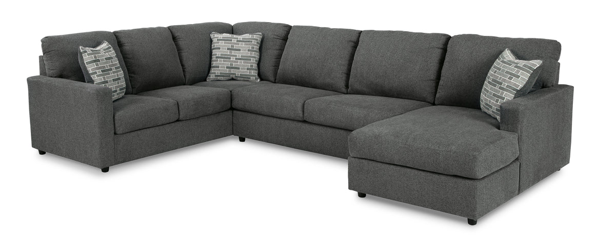Edenfield 3-Piece Sectional with RAF Chaise - Charcoal