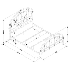 Rowan Metal Queen Open Frame Bed - Dark Bronze