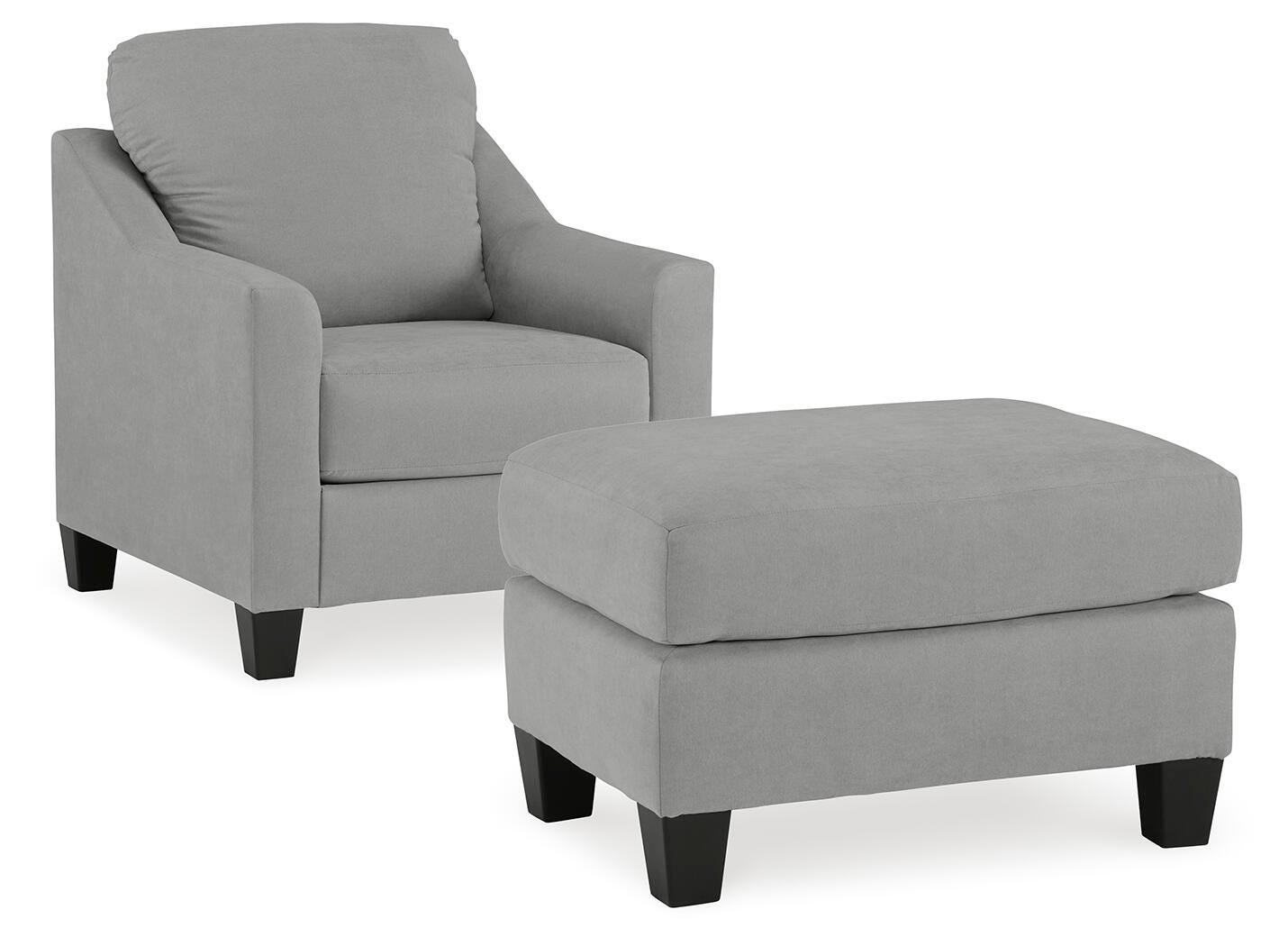 Adlai Chair and Ottoman Set - Shadow
