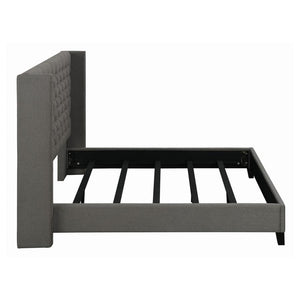 Bancroft Upholstered Queen Wingback Bed - Grey