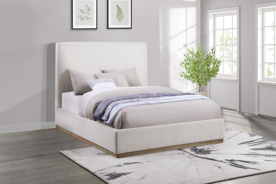 Knox Upholstered Queen Panel Bed - Cream
