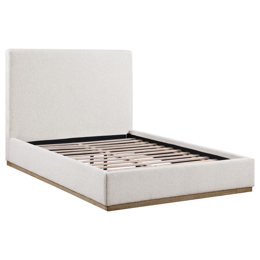 Knox Upholstered Queen Panel Bed - Cream
