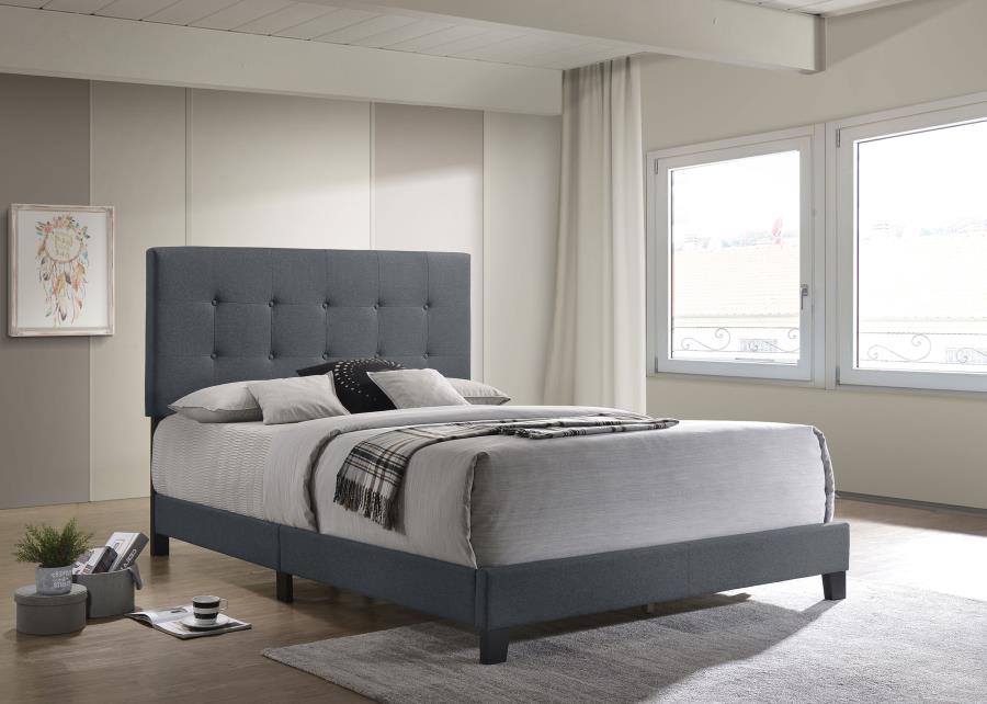 Mapes Upholstered Full Panel Bed - Grey