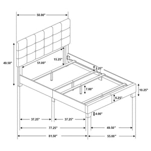 Mapes Upholstered Full Panel Bed - Grey