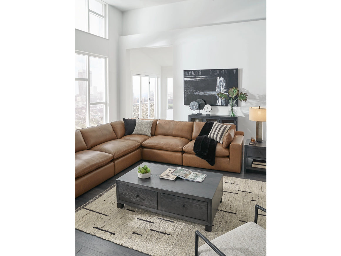 Emilia 5-Piece Leather Modular Sectional