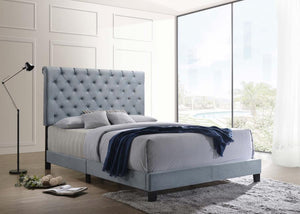 Warner Upholstered Queen Panel Bed - Slate Blue
