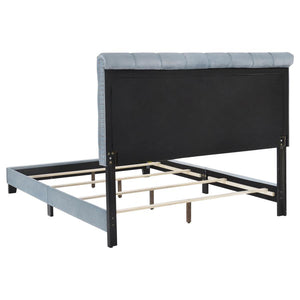 Warner Upholstered Queen Panel Bed - Slate Blue