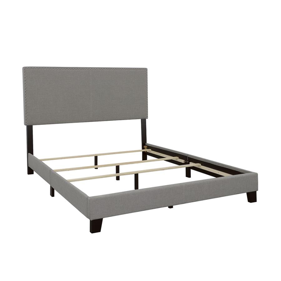 Boyd Upholstered Eastern King Panel Bed - Grey