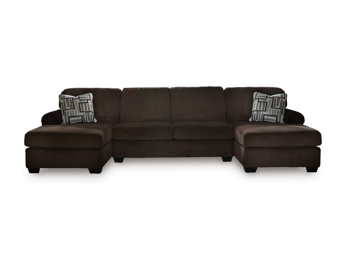 Kimlee 3-Piece Sectional w/ Double Chaise - Chocolate