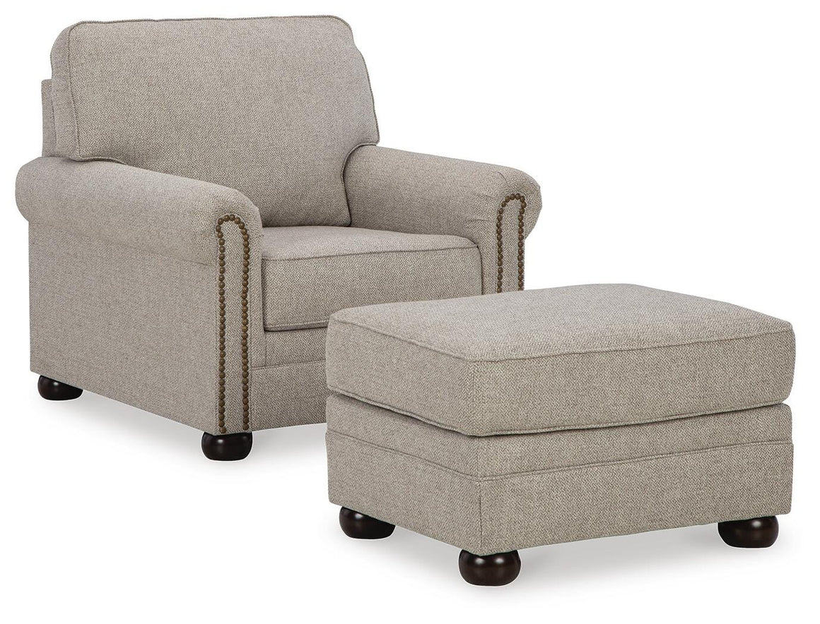 Gaelon Chair and Ottoman Set - Dune