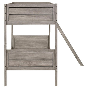 Ryder Wood Twin Over Twin Bunk Bed - Weathered Taupe
