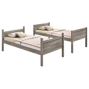Ryder Wood Twin Over Twin Bunk Bed - Weathered Taupe