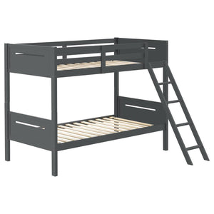 Littleton Wood Twin Over Twin Bunk Bed - Grey
