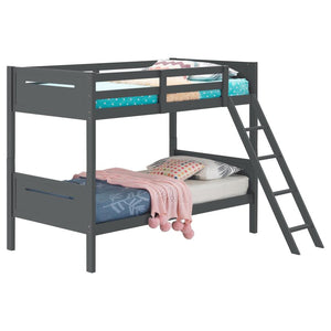 Littleton Wood Twin Over Twin Bunk Bed - Grey