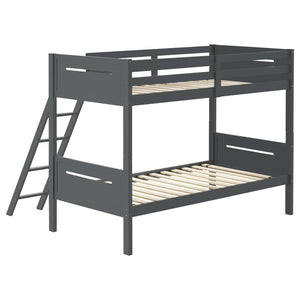Littleton Wood Twin Over Twin Bunk Bed - Grey