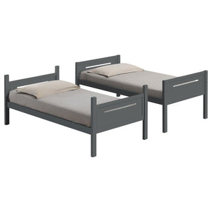 Littleton Wood Twin Over Twin Bunk Bed - Grey