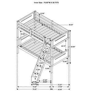 Littleton Wood Twin Over Twin Bunk Bed - Grey