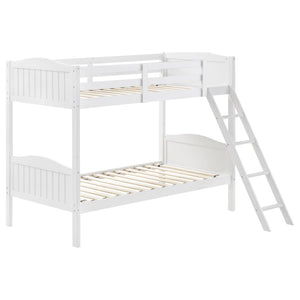 Arlo Wood Twin Over Twin Bunk Bed - White