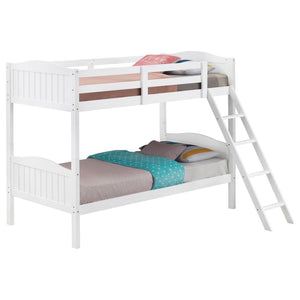 Arlo Wood Twin Over Twin Bunk Bed - White