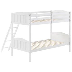 Arlo Wood Twin Over Twin Bunk Bed - White