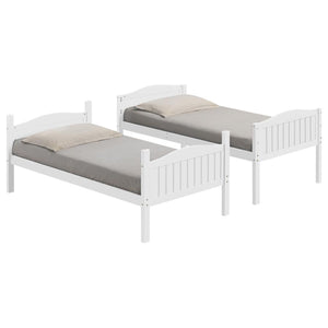 Arlo Wood Twin Over Twin Bunk Bed - White
