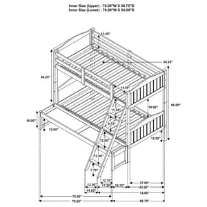 Arlo Wood Twin Over Full Bunk Bed - White