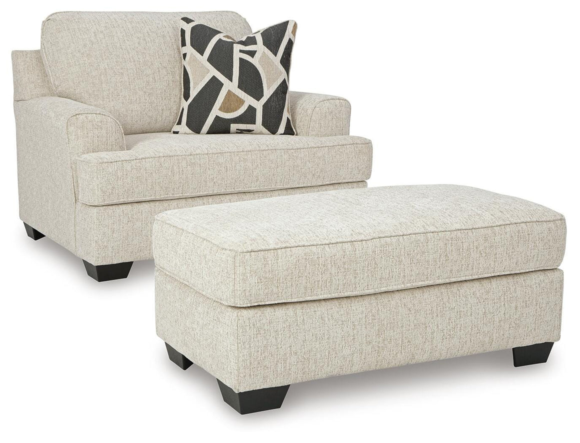 Heartcort Oversized Chair and Ottoman Set - Quartz