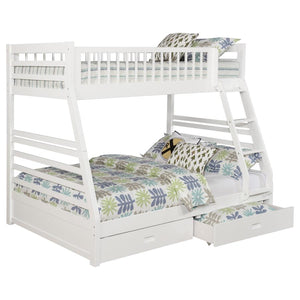 Ashton 2-drawer Wood Twin Over Full Bunk Bed - White