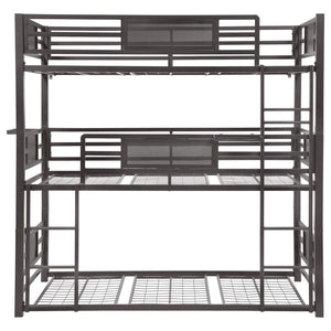 Rogen Metal Twin Triple Bunk Bed - Dark Bronze