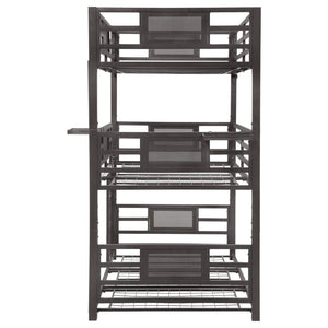 Rogen Metal Twin Triple Bunk Bed - Dark Bronze